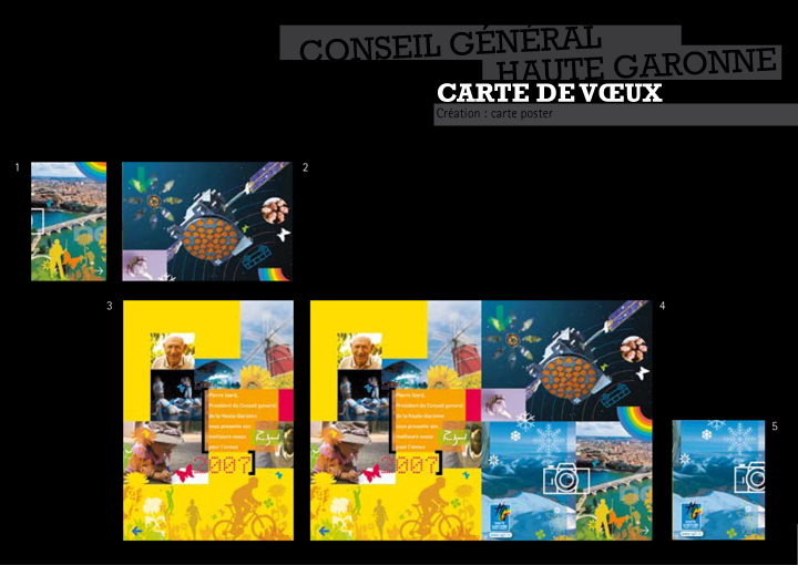 Conseil général,Haute Garonne,carte de voœux,invitation,graphiste,freelance,indesign,illustrator,photoshop,maquette,illustration