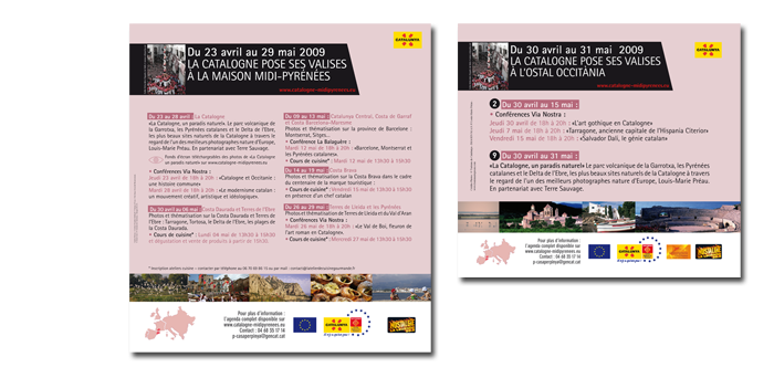 Supports de signalétique et programmation pour l'événement : La Catalogne pose ses valise à Toulouse